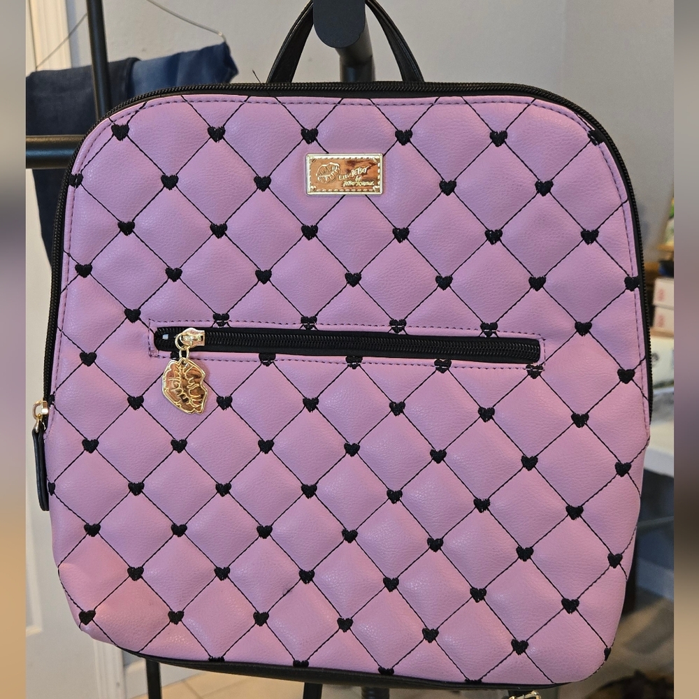 Betsey Johnson Pink Quilted Backpack